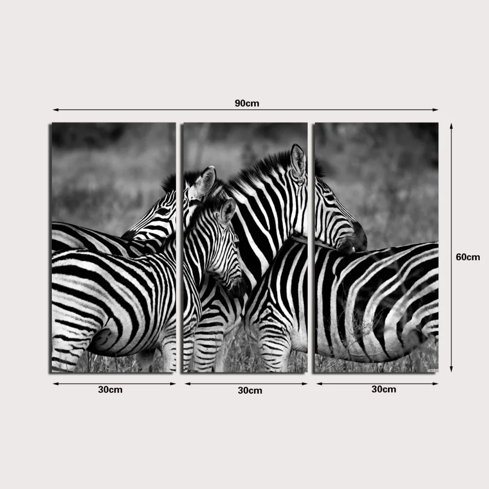 

3 Panel printed painting zebra Canvas Wall Art Picture Home Decoration Living Room Canvas Printed Modern painting LS027