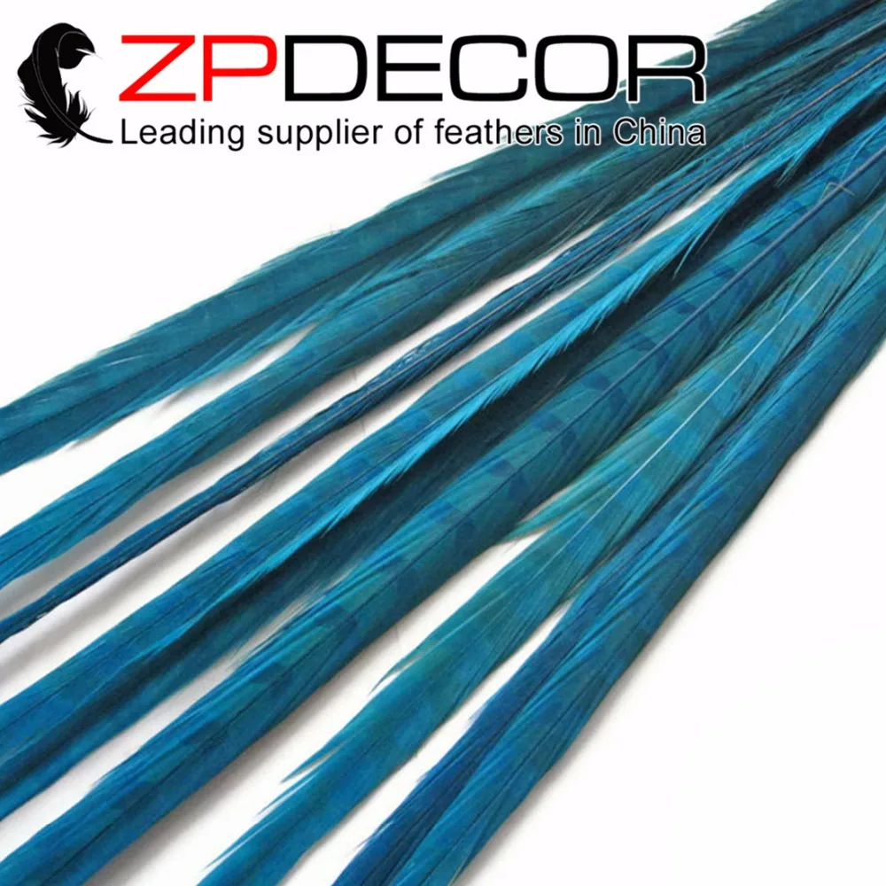 

Розничная и оптовая продажа от ZPDECOR 100 шт./лот 50-55 см (20-22 дюйма) окрашенный Павлин синие перья из хвоста фазана