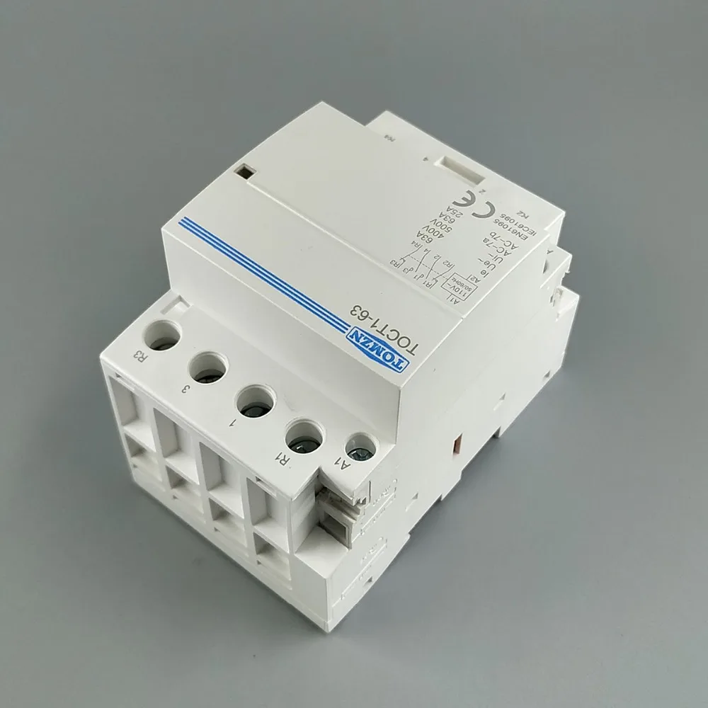 TOCT1 4P 63A 110V Катушка 400V ~ 50/60HZ din рейку бытовой ac модульный контактор 4NO или 2NO 2NC
