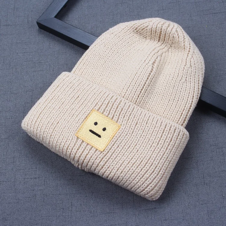 Женская зимняя шапка Skullies Beanies Smiley вязаная теплая для женщин | Аксессуары одежды