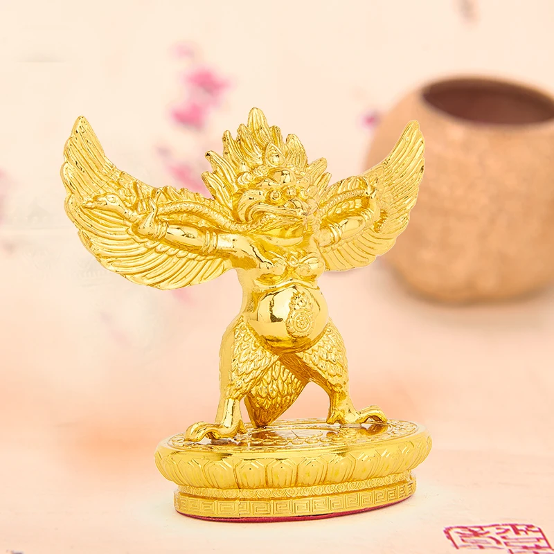 Буддийский сплав металла золочение золота Fengshui поставщиков Lucky Roc Garuda большой золотой Крылатый Пэн птица характер