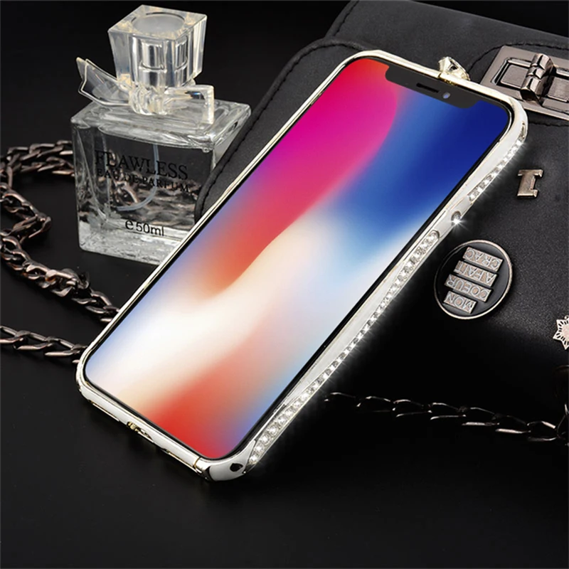 Блестящие стразы бампер чехол для iPhone 11 XS Max XR X 8 7 6 S Plus чехол s диаманта Bling «любящее сердце» с декоративной металлической пряжкой и Алюминий рамка