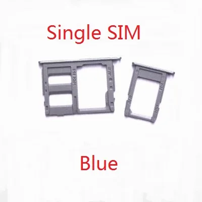 Single SIM Blue SIM для Samsung Galaxy J3, J5, J7 года/J330 J530 J730F sim-карты лоток адаптер держателя слота аксессуары. Один/двойной - Цвет: Single SIM Blue
