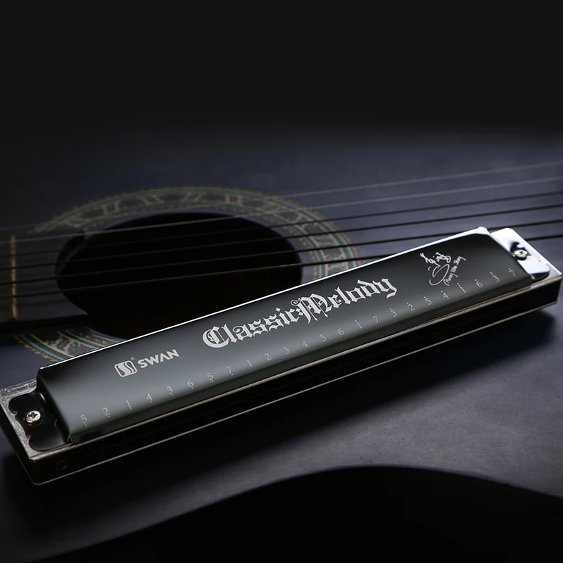 Tremolo Harmonica с 24 отверстиями Swan латунная доска для сидения лазерная печать Ключ C|laser