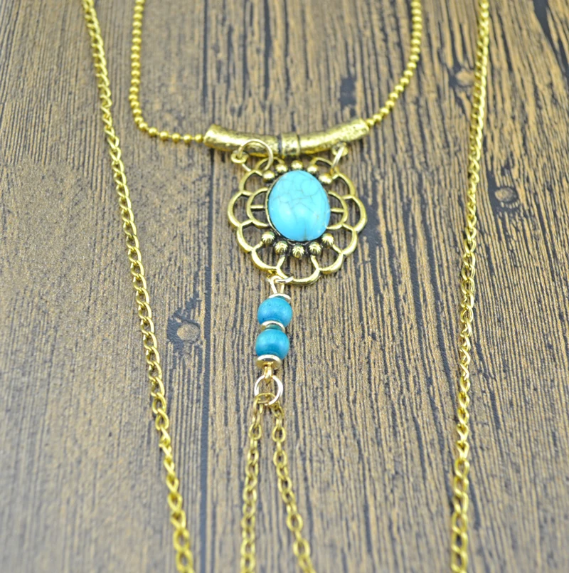 

Bohemian Vintage Necklace Antique Jewelry Beads Long Tassel Necklace &Pendants For Women