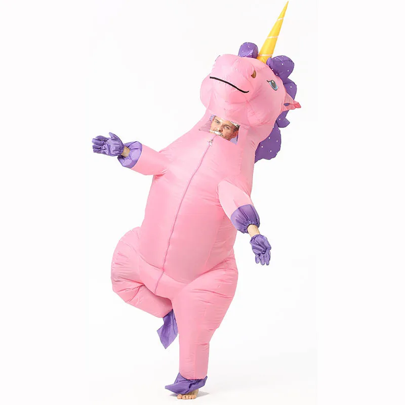 Надувной костюм единорога для взрослых и детей маскарадный карнавала Хэллоуина
