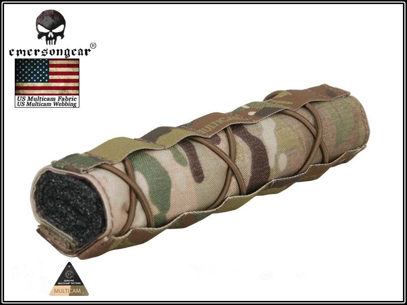 Ограниченное количество EmersonGear 22 см Airsoft Suppressor Cover PenCott Badlands GreenZone Multicam Black Tropic Arid и т. д - Цвет: MC
