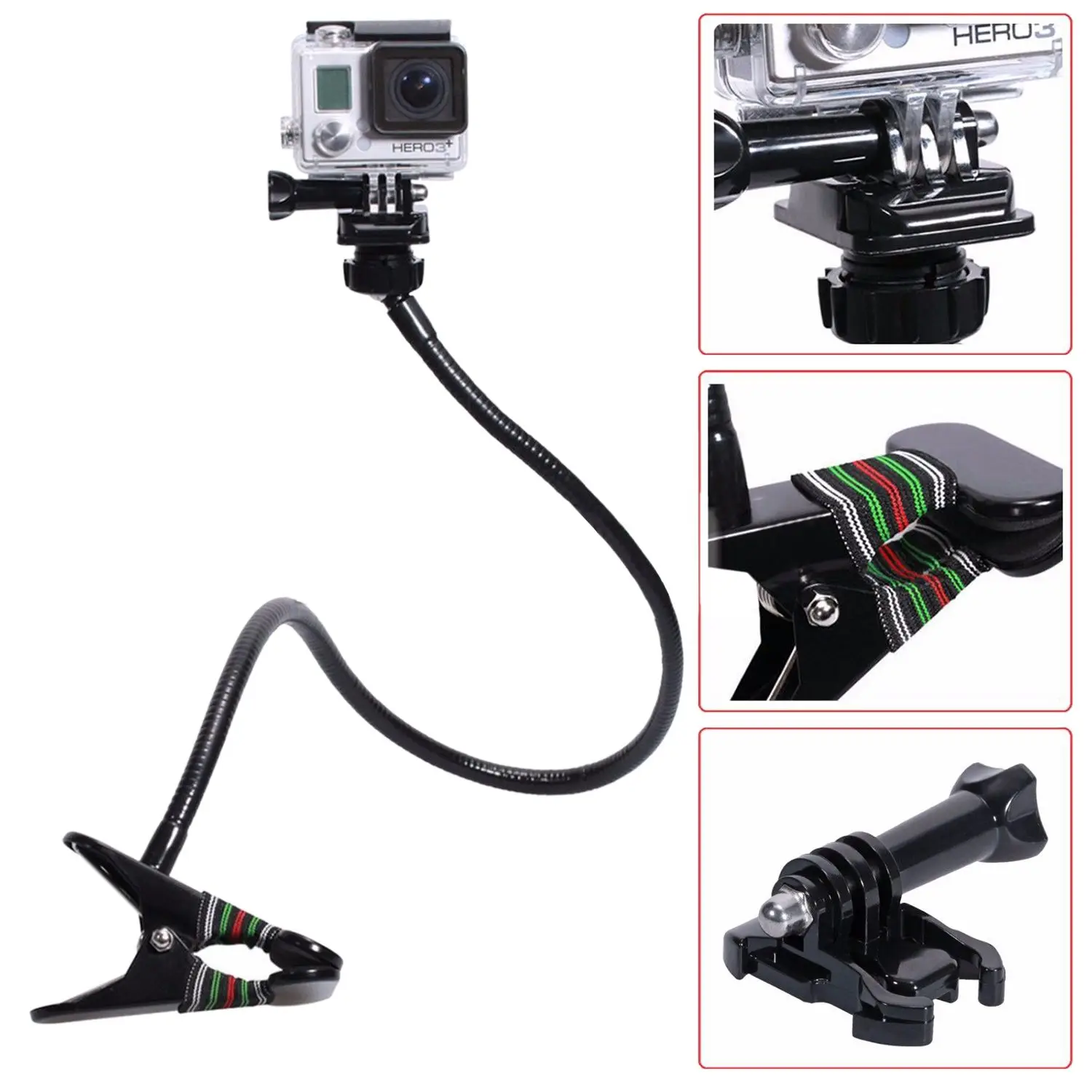 Длинная регулируемая шея + гибкий зажим для Gopro Hero 2 3 4 аксессуары|Чехлы экшн-камер|