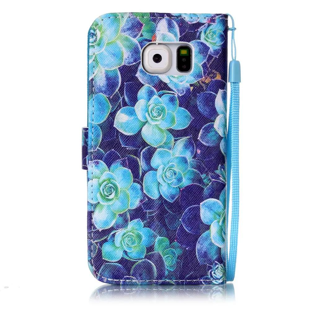 Книга Стиль Искусственная Кожа Флип Дело Чехол Кошелек Для Samsung Galaxy S6 SM-G920 С