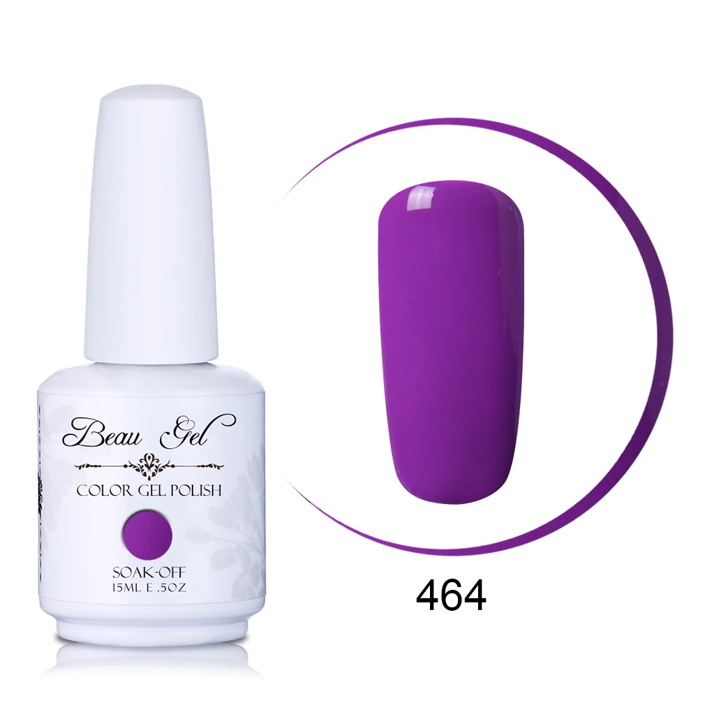 Beau Gel 15ML Nail Art Gel Varnish Semi Permanent Nail Polish Hybrid Gellak Soak Off Glitter UV Gel Nail Polish Enamel Lacquer - Цвет: GNS464