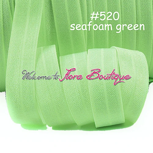 

Free shipping #520 seafoam green fold over elastic, 100 yards per lot with free shipping fold over elastic