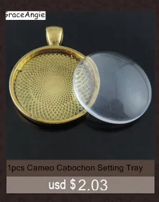 5pcs Antique Bronze Flower Necklace Pendant Jewelry Tone Alloy Rectangle Cameo Setting Tray And Glass 61*48*8mm Pendant 38854