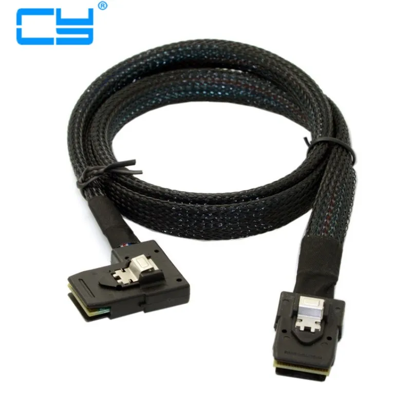 

Ultra Slim Flat Left Angled 90 Degree Mini SAS 36pin SFF-8087 to 8087 Data Raid Cable 80cm