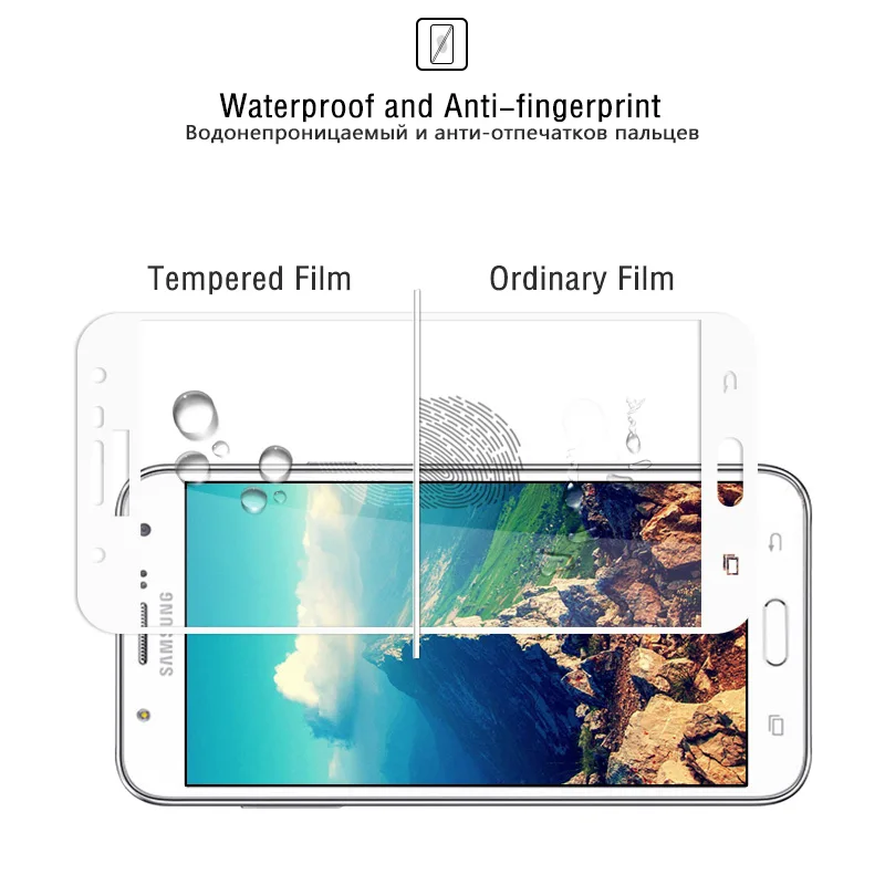 Закаленное стекло для Samsung Galaxy J5 2015 SM J500F жесткое Защитное класс полный