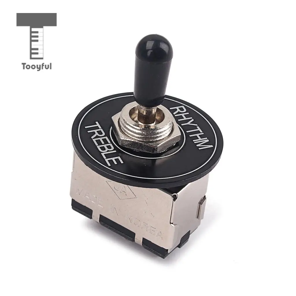 Tooyful Black 3 Way Toggle Switch Pickup Selector with Rhythm Treble Washer Ring for LP Electric Guitar | Спорт и развлечения