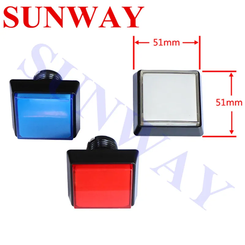

10PCS/Lot Big Square Arcade Button Momentary Led Illuminated Push Button Switch(5 Colors for your selection)