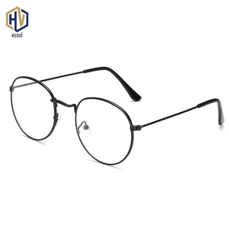 

2020 круглая оптика оправа для очков в ретростиле для мужчин и женщин сплошной цвет металла рецепт оправы для очков Близорукость очки