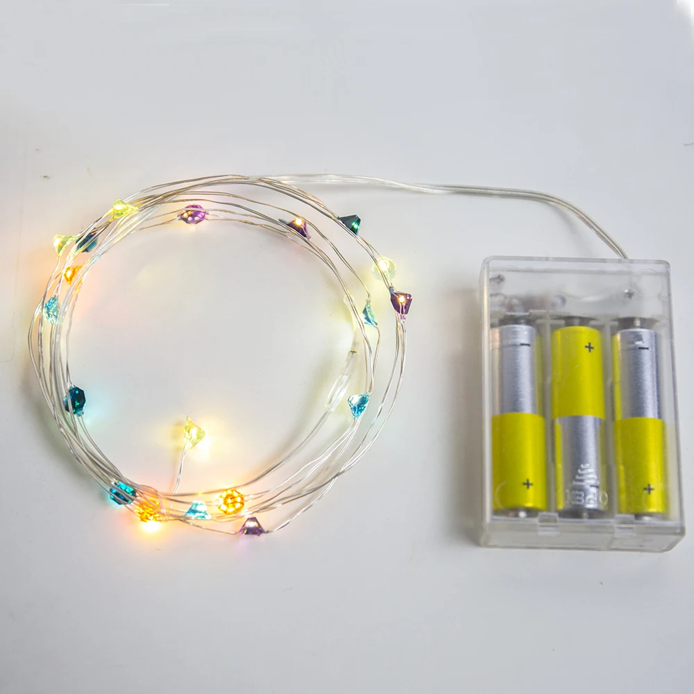 Гирлянда светодиодная с питанием от батареи Радужная алмазная|string lights|christmas lightsled