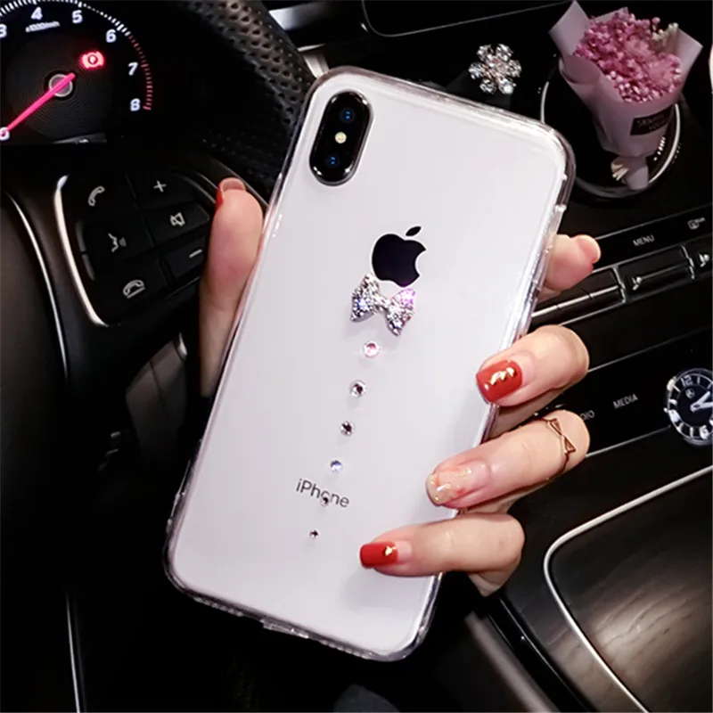 Для Samsung S6 S7 edge S8 S9 S10 plus Note 4 5 8 9 Блестящий женский милый прозрачный мягкий чехол
