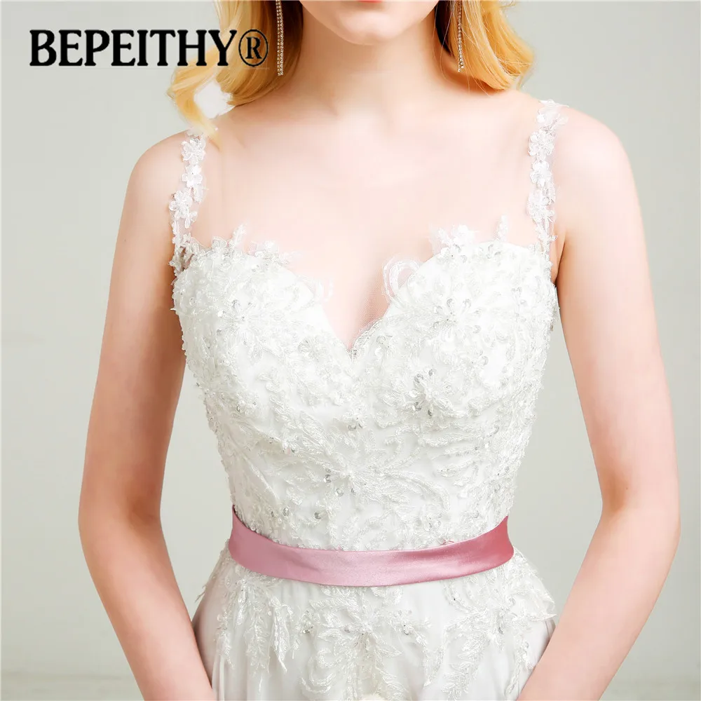 Модное пляжное свадебное платье прозрачная задняя часть с поясом Vestidos De Novia