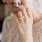 BRAVEKISS 2 цвета двухслойные Элегантные кольца с искусственным жемчугом Роскошный CZ камень с открытым кольцом Модные ювелирные изделия для женщин PR0199