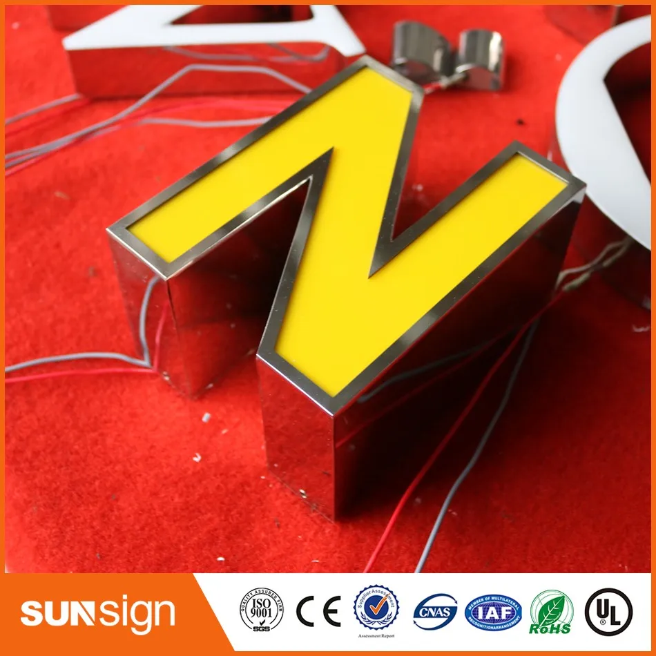 Зеркало из нержавеющей стали со светодиодной светильник|led light letters|light lettersshop sign |