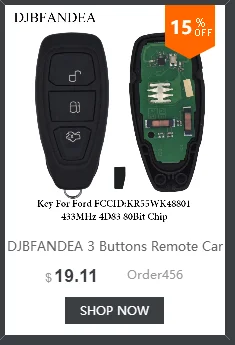 DJBFANDEA дистанционный ключ 3 кнопки 433 МГц 4D60 чип без ключа брелок для Ford Mondeo Focus Fiesta C Max S Max Galaxy