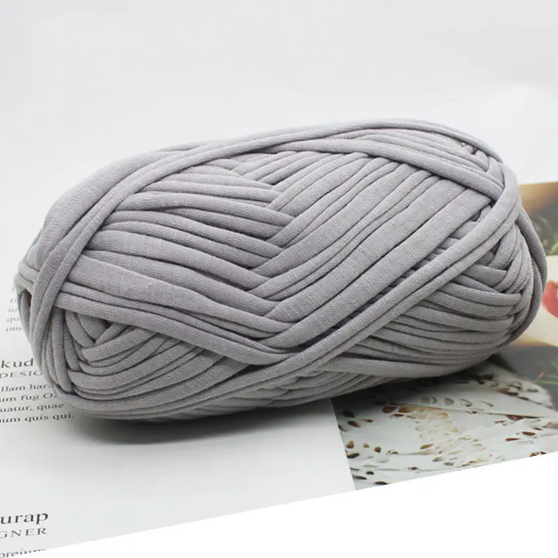 28 Cotton Cloth T-Shirt Yarns Polyester Handbag Yarn For Winter Bag Carpet Crocheting Grey Wine Approx 2Cmx100G - Цвет: 28
