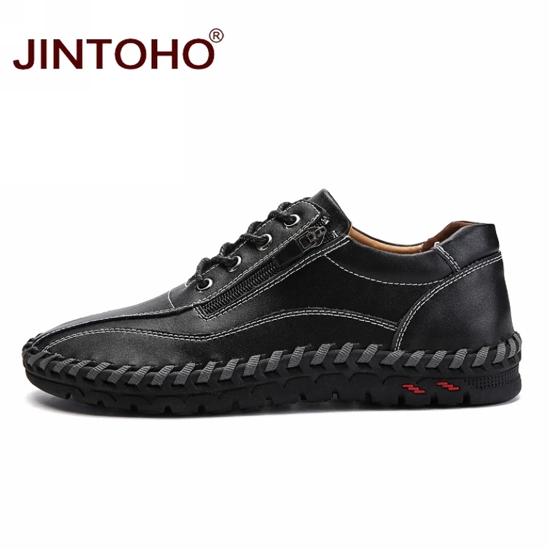 Туфли JINTOHO мужские из натуральной кожи Повседневная модная брендовая