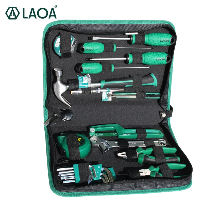 

LAOA Hand Tools Set 7/9/13/18/22pcs Screwdrivers and Pliers With Hammer Tape Measure and Tool bag