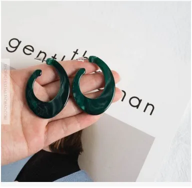 Массивные большие круглые акриловые серьги-кольца белые серьги CC Женские