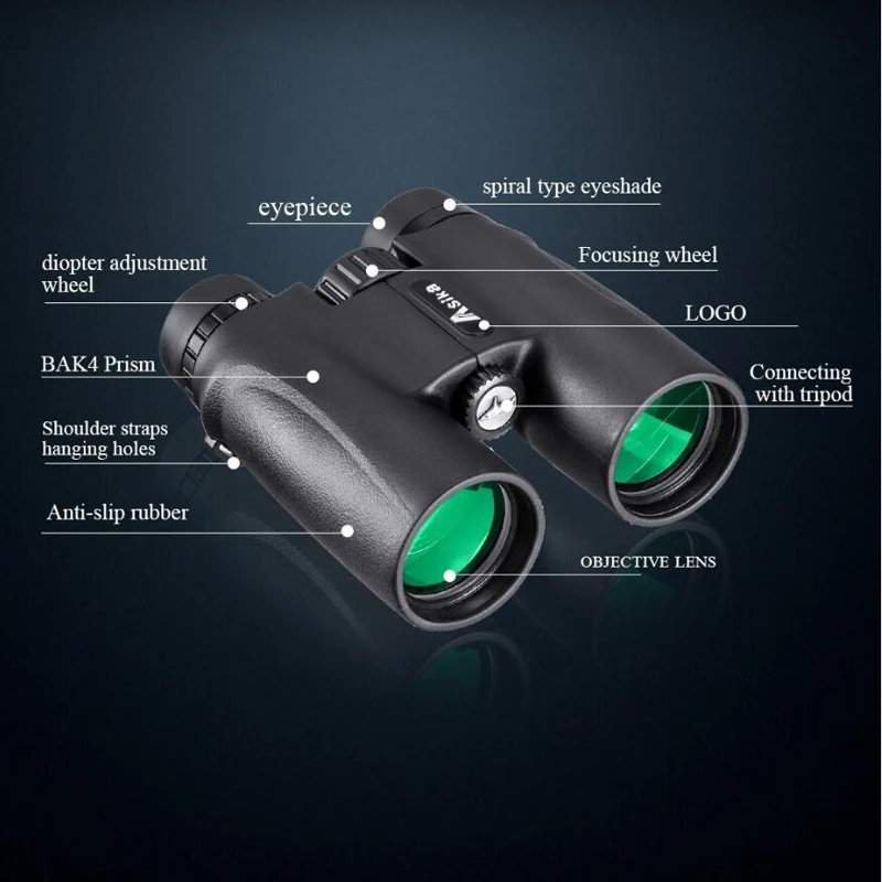 Высококачественный бинокль Asika 10x42 HD профессиональный военный lll с ночным