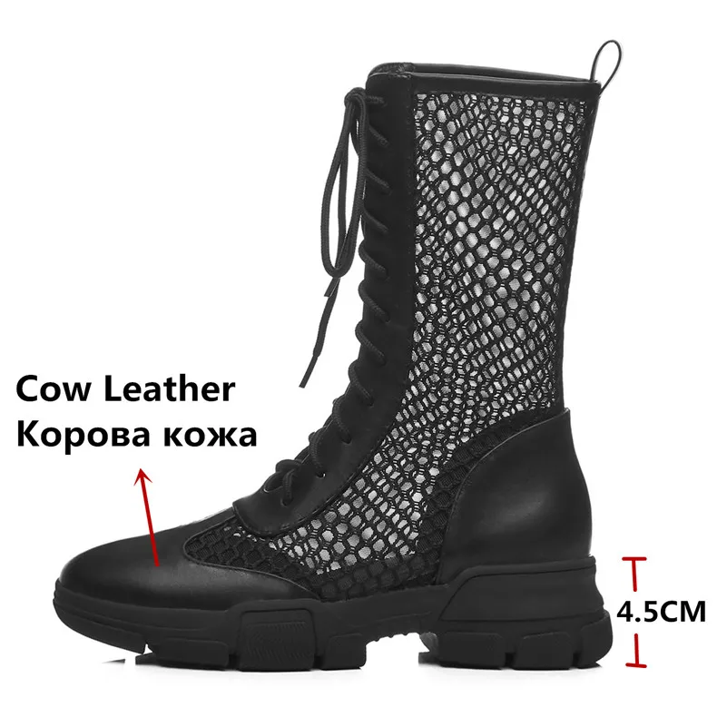 FEDONAS/модные женские туфли лодочки из натуральной кожи с сетчатым верхом дышащие