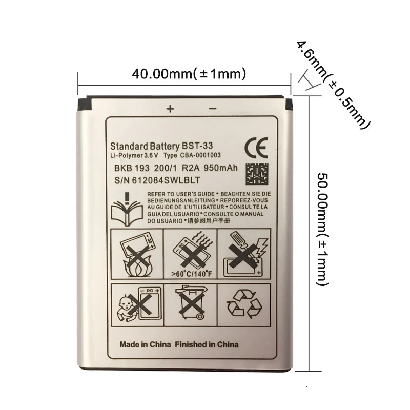 BST 33 Батарея Замена для sony Ericsson K800 я SATIO U1 W880I K810I W100I T700 T715 950 мА ч|battery replacement|batteries