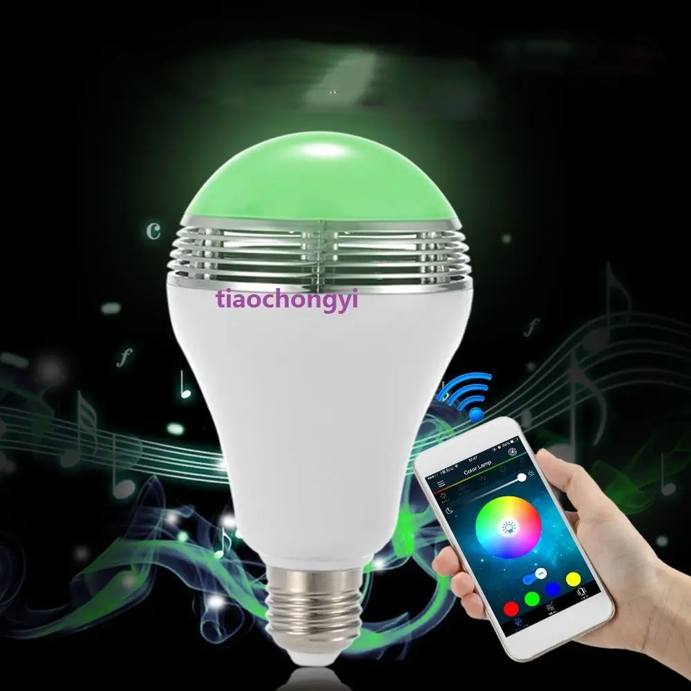 6 Вт светодиодная цветная лампа RGB E27 Bluetooth управление умная музыкальная звуковая