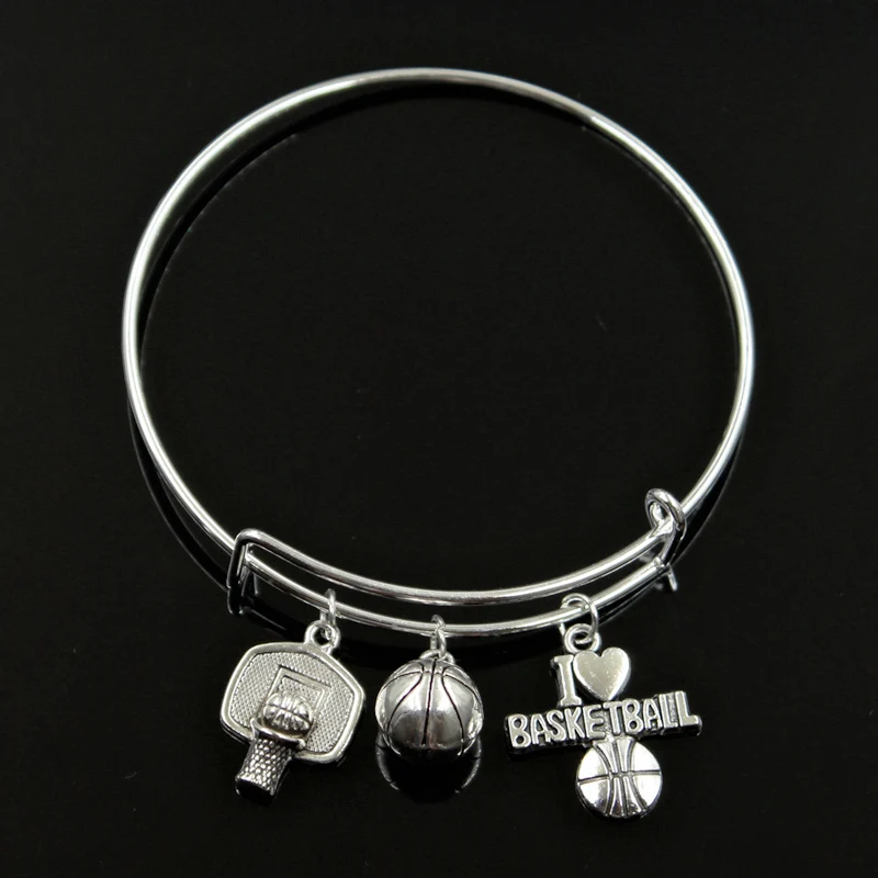 I Love Basketball Hoop Pendant Diy Handmade Pendants Men Bracelet Women Bangles Jewelry Souvenir For Gift | Украшения и
