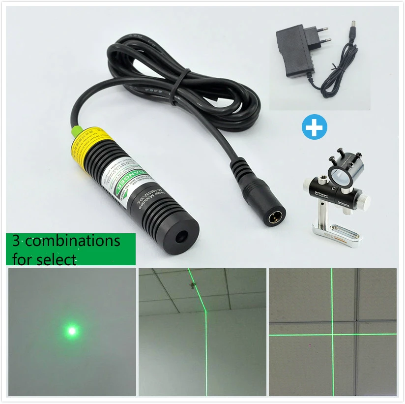 

532nm 50mw Green laser module 18*75mm with adpater and 3 axis holder