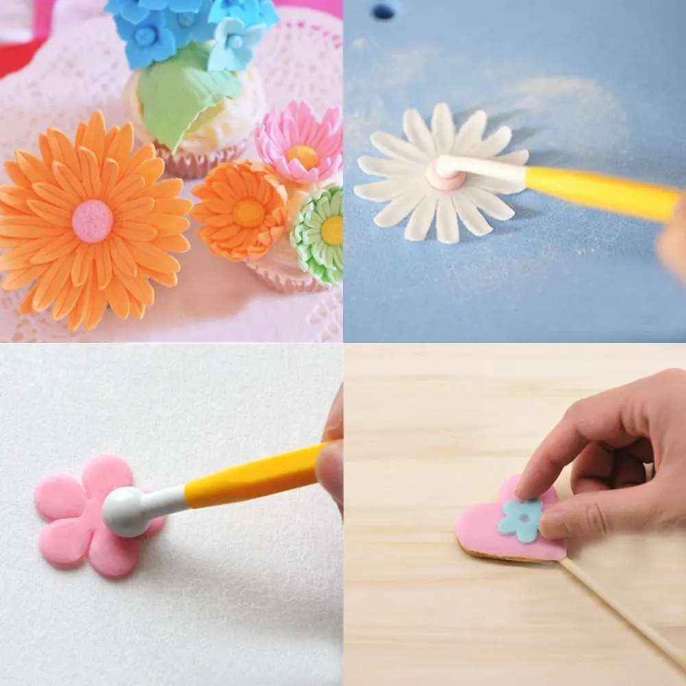 

UPORS Fondant Cake Decorating Tools Sugarcraft Plunger Cutter Biscuit Cookie Cake Design Moulds Fondant Flower Molds