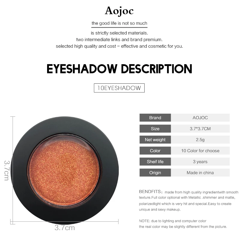 Single Color 10 Colors Eyeshadow Palette Makeup Cosmetic Waterproof Matte Glitter Pallete Make Up Eye Shadow |