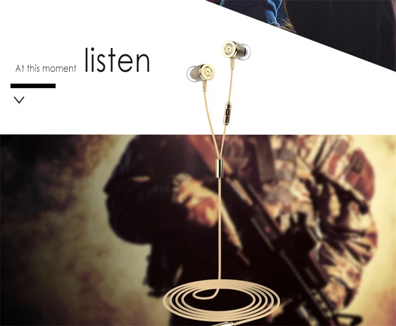 Высочайшее качество металла золота наушников Ear телефонов для Iphone samsung MP3 и