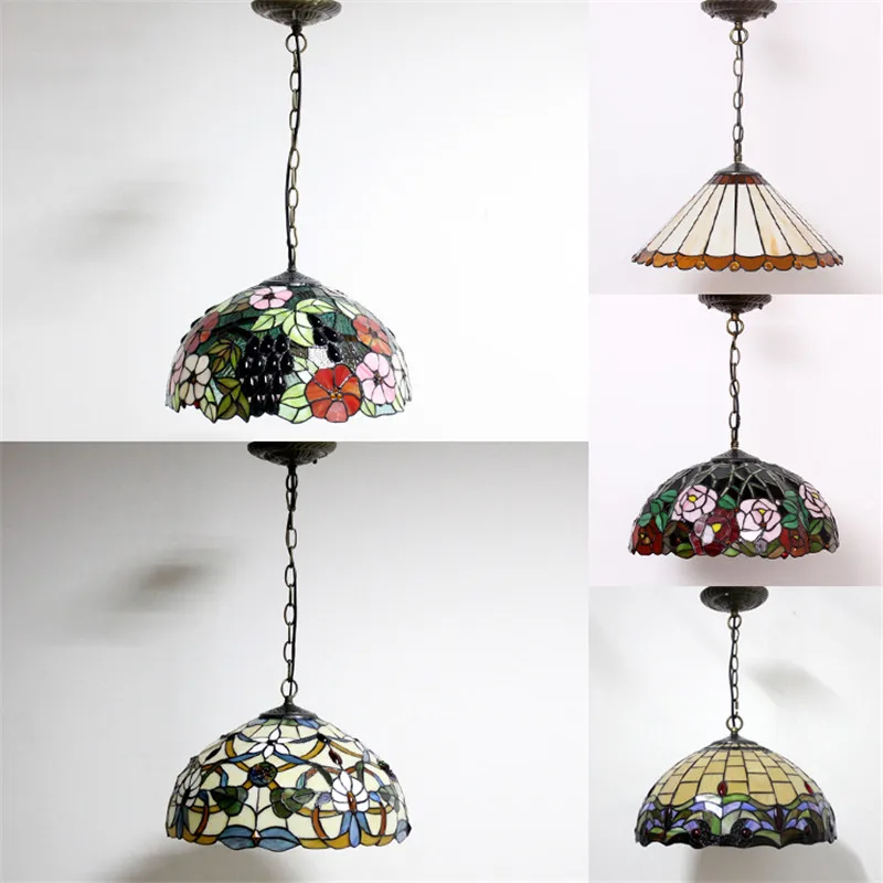 FUMAT витражная Подвесная лампа 16 &quotСтеклянная художественная для гостиной сада