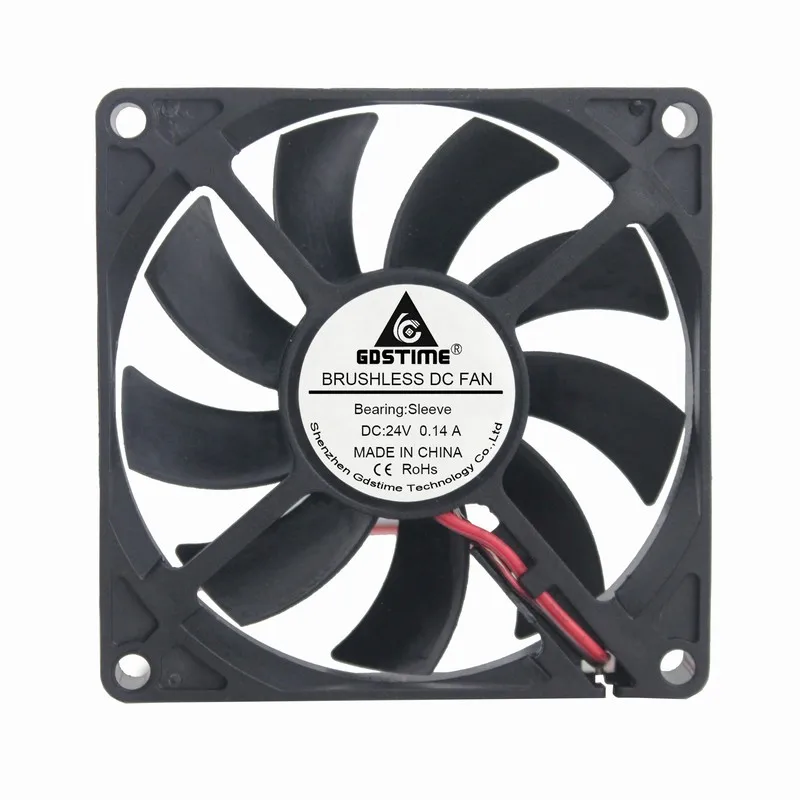 Охлаждающий вентилятор Gdstime 20 шт. 24 В постоянного тока 80 мм x 15 2-контактный разъем
