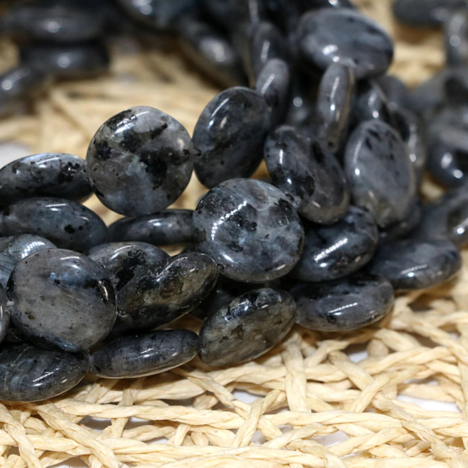 

Natural labradorite fashion coin stone 12mm 14mm 16mm 20mm wholesale retail loose beads charming jewelry making 15 inch B773