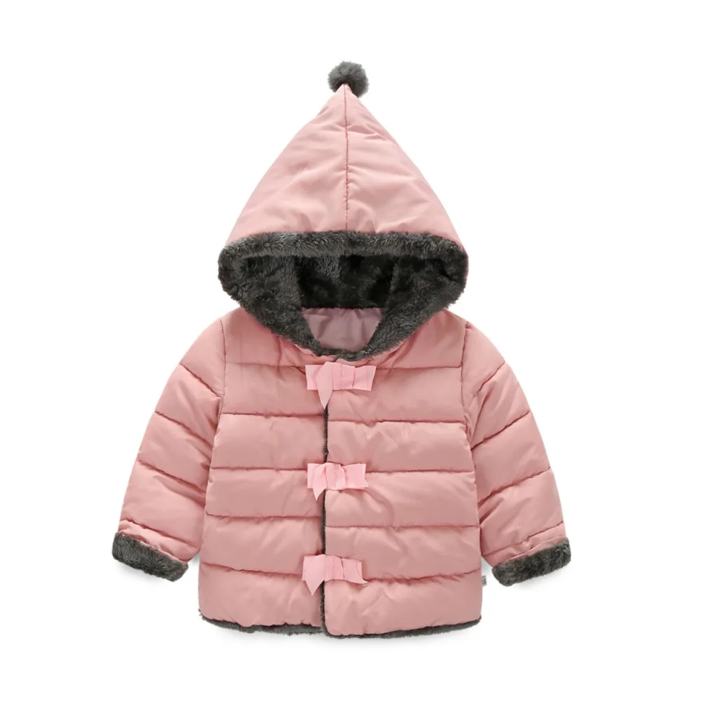 Высокое качество Зима Новорожденных Девочек Хлопка Вниз Рождество С Капюшоном