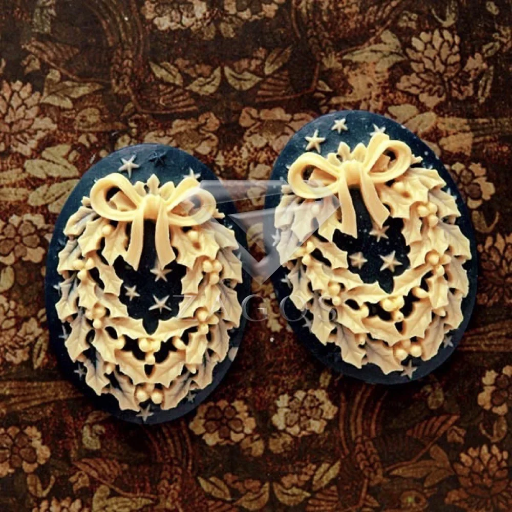 2/4 шт. искусственная овальная Рождественская елка с плоским основанием Камея