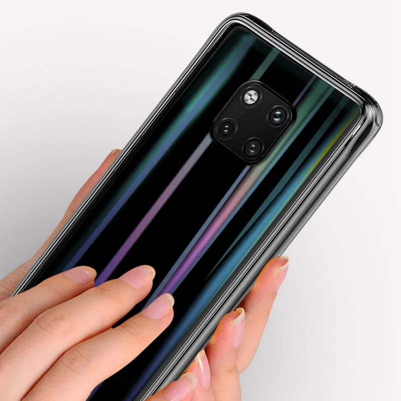 Листовое стекло крышка для huawei mate 20 Pro Чехол TPU рамка Задняя стеклянная чехол