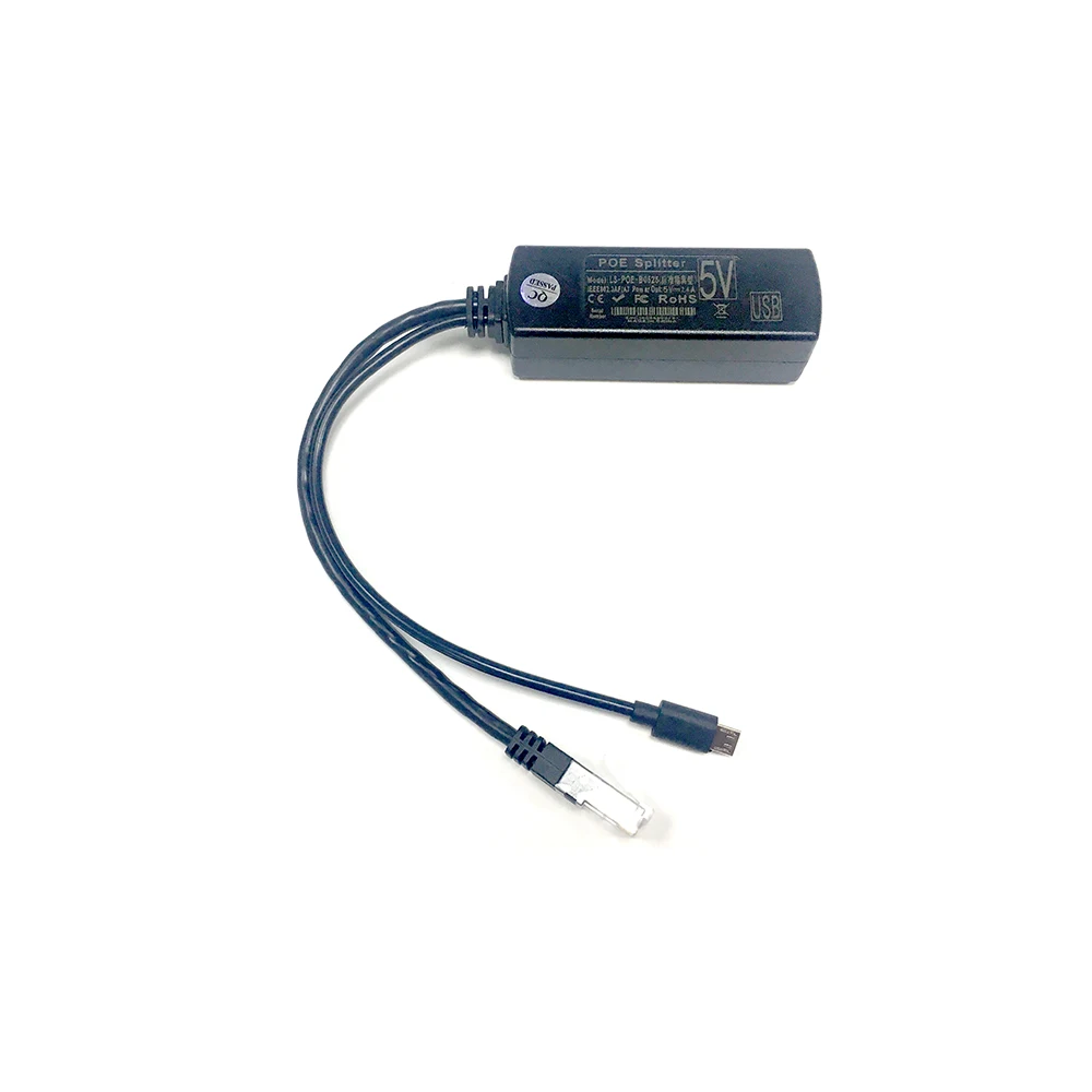 IEEE 802.3af Micro USB Активный сплиттер POE питание по Ethernet 48 В до 5 В 2.4A для планшетов Dropcam или Raspberry Pi