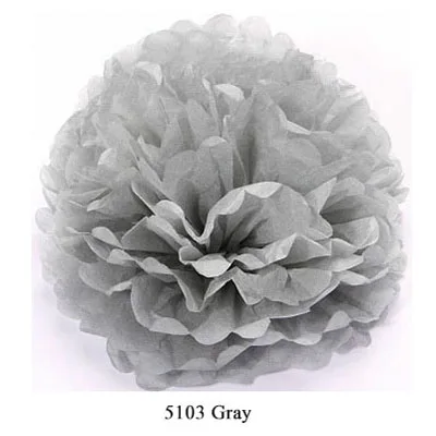 5103 Gray YO CHO бумага помпон Искусственные цветы 20 30 см Свадебная декоративная бумага помпон свадебный цветок голова день рождения декоративный шар для вечеринки - Цвет: 5103 Gray