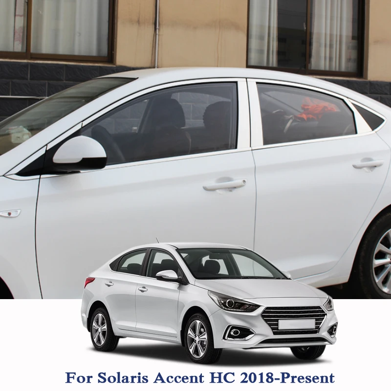 Стайлинг автомобиля наклейка на колонку для Hyundai Solaris Accent HC 2018 2019 накладка окно