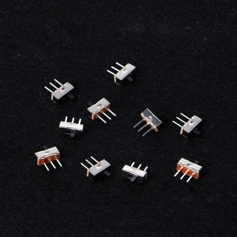 10 шт. 2 положения вкл/выкл SPDT 1P2T 3 Pin PCB панель Мини Вертикальный скользящий
